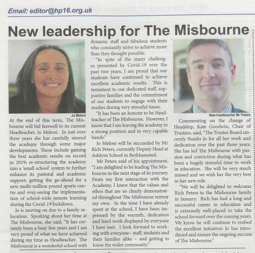 Misbourne appoints new head