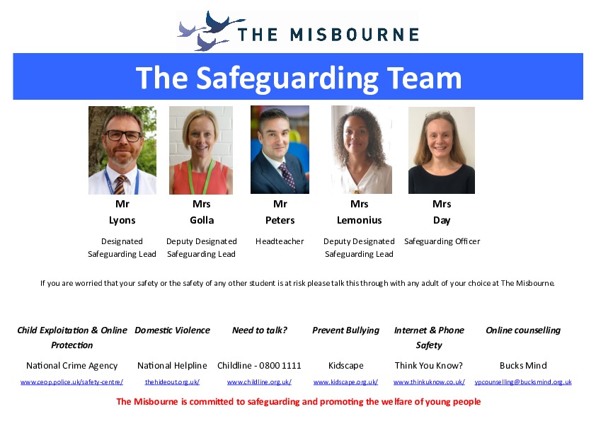 Safeguarding team poster for september 2023