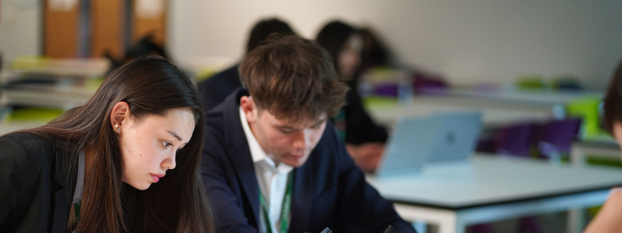 6th formers on laptops