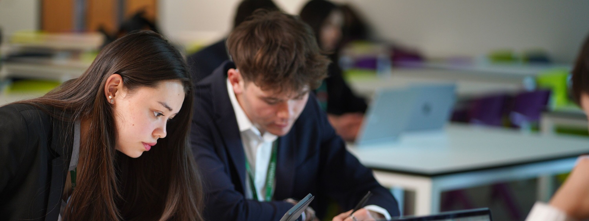 6th formers on laptops